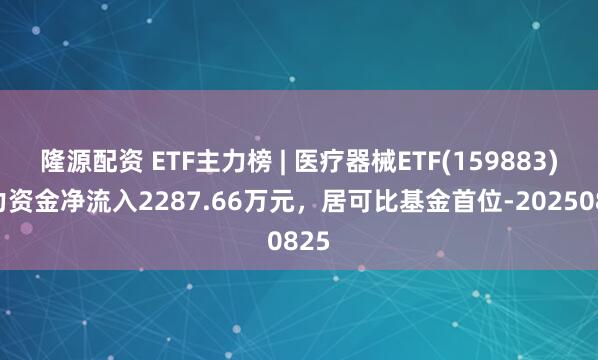 隆源配资 ETF主力榜 | 医疗器械ETF(159883)主力资金净流入2287.66万元，居可比基金首位-20250825