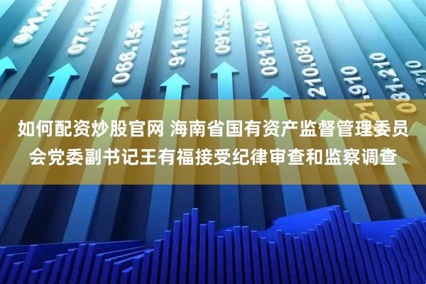 如何配资炒股官网 海南省国有资产监督管理委员会党委副书记王有福接受纪律审查和监察调查