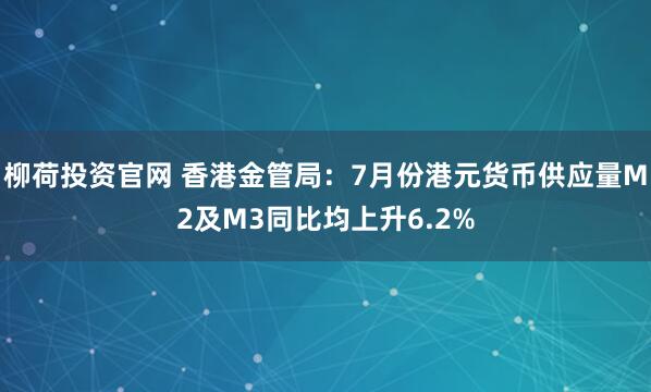 柳荷投资官网 香港金管局：7月份港元货币供应量M2及M3同比均上升6.2%